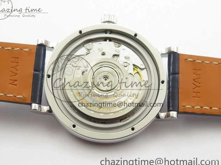 MIROTIME 1224 Portofino 37mm SS V7F 1:1 Best Edition Blue Dial Diamonds Bezel on Blue Leather Strap A Chic 7093